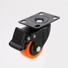 Rueda universal 2 pulgadas oro diamante naranja núcleo negro móvil freno lateral rueda Vientian rueda pp rueda para cama médica industrial carro de rueda pequeña