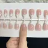 Uñas francesas postizas de talla única para todo el mundo, con forma de almendra corta, europeas y americanas, puntas de uñas prefabricadas, uñas postizas, parches para decoración de uñas
