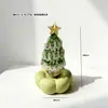 Árbol de Navidad de Cristal Giratorio Regalo de Navidad Adorno de Escritorio 6.5 cm 8.5 cm Regalo