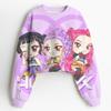 Sudadera Corta Demon Slayer Huntrix K-Pop Sudadera Infantil Sudadera de Manga Larga para Niñas Chaqueta de Moda
