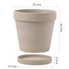 Moca Natural Liso Quema Transpirable Absorbente Maceta de Cerámica Nórdico Simple Gris Bandeja de Cinturón Grande Plantación Flores en Maceta