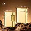 Encendedor retro ladrillo cuadrado pequeño OB-975, llama abierta de queroseno, rueda de pedernal deslizante lateral, metal de alta gama, regalo, moderno y portátil para hombres