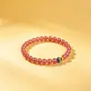 Pulsera de Cristal de Fresa para Mujer Cristal Rosa Atrae Romance Perla de la Suerte Jinglian Pulsera de Cristal Regalo para Novia
