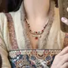 Colar de Franjas com Contas de Pérola Estilo Mori Hanfu Novo Estilo Chinês Cheongsam Traje Antigo Acessórios de Elementos Han para Mulheres