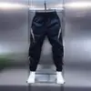 Calça Casual Masculina Tendência Outono Nova Versátil Patchwork Secagem Rápida com Cintura Elástica e Punhos Jogger Calça Slim Flexível
