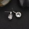 Pendiente de plata de ley S925 Pendientes de moda coreana Pendientes para mujer Joyería Incrustación de circonita de grado AAA Chapado en platino Venta directa de fábrica