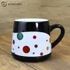 Ventas Directas de Fábrica Taza de Agua Grande de Cerámica con Lunares de Colores Patrón Creativo Personalizada Taza de Café de Cerámica al por Mayor