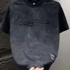 Nova Blusa Texturizada com Relevo de Meia Manga Design 2026 Verão Casual Masculina Seda de Gelo Tie-Dye Manga Curta Tendência Marca Camiseta