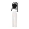 Conjunto de Yoga para Mujer para Tensar el Abdomen y Levantar las Caderas, Sensación de Segunda Piel, Sin Costuras, Secado Rápido, Transpirable, Conjunto de Dos Piezas para Mujer para Gimnasio, Levantamiento de Pesas, Pilates, Otoño