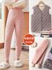 Ropa escolar para niños, pantalones de algodón, pantalones cálidos para niños y niñas, forro de ropa acolchado de algodón, chaleco de lana y seda, chaqueta, pantalones, traje