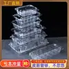 Caixa de Sushi Transparente Descartável com Trava, Grande, Média, Pequena, Extra Grande, Caixa de Embalagem para Rolos de Carne Bovina e Ovina