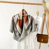 Lenço Quadrado Estampado Vintage para Mulheres, Lenço de Seda Estampado Dupla Face de Alta Qualidade, Lenço de Pescoço Artístico de Nicho, Lenço Decorativo Elegante