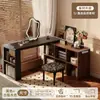Escritorio Estilo Medieval para Uso Doméstico, Escritorio de Computadora Retro Semi-Cerrado, Tocador de Esquina para Habitación de Niñas, Mesa con Gabinete de Almacenamiento Integrado