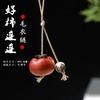Collar Ruyi de Caqui para Mujer Pequeño Bien Público Caqui Lian Colgante Pequeño de Caqui Cadena para Clavícula Estilo Étnico Nueva Cadena de Lana