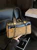 Bolso de Mano Acolchado de Ante Retro Transfronterizo para Mujer 2025 Nuevo Estilo Coreano con Cadena para Hombro y Parches Bolso Cruzado