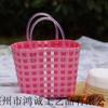Bolsa de Palha de PVC Personalizada Sacola de Mão Tecida Feita à Mão Cesta Aberta para Legumes Bolsa de Presente DIY Bolsa de Mão Feminina