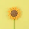 Girasol Tejido Transfronterizo Terminado Simulación Hecho a Mano Girasol de Lana Tejida Tulipán Rosa Regalo del Día del Maestro