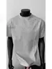 Camiseta Patchwork de Remaches Desconstruidos Negra para Hombre, Verano Cleanfit Hombro Normal Manga Corta, Elegante Estilo Americano Manga Media Resistente