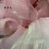 En stock 14cm organza iridiscente degradado plisado falda de disfraz de sirena tridimensional material auxiliar encaje con volantes