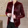 Traje informal de cuello alto para hombre, primavera y otoño, estilo coreano, túnica china, chaqueta lisa, traje pequeño de una pieza atractivo y moderno para hombre.