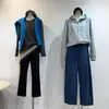 Sudadera con capucha de felpa suave para uso diario para mujer, gris azulado claro, corte ajustado, estilo casual holgado, con cremallera, chaqueta corta fina de felpa