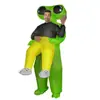 Nuevo Disfraz Inflable de Alien para Halloween Fiesta Divertido Juego Ojos Grandes Montando Antena Traje Inflable de Alien