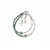 Joyería Versátil de Alta Gama Estilo Ins Coreano Plata Esterlina S925 Amazonita Facetada Diseño de Pulsera de Tubo de Plata para Mujer