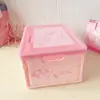 Caja de Almacenamiento de Dibujos Animados con Plegado de Libro Corazón de Niña Escritorio Cosméticos Artículos Varios Caja de Infidelidad Caja de Almacenamiento Portátil