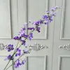 Delphinium artificial de 3 puntas para arreglo de escena en salón de bodas, materiales florales de línea de alto contraste, flores artificiales para paisajismo decorativo y decoración suave