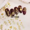 Pegatinas Transfronterizas para Uñas Nuevas Día de San Valentín Estampado Dorado Líneas de Corazón Simples Uñas de Hada Pegatinas Adhesivas para DIY