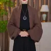 Xale Quente de Corte Losangular Novo Estilo Outono/Inverno, Cardigã Versátil Moderno Elegante, Cachecol Casual Tricotado Estilo Ocidental