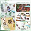62.0 Adesivos de Paisagem Estilo Antigo Colagem de Cena Adesivos 3D Alívio do Estresse Adesivos para Diário DIY Ilha no Céu