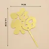 Atacado novo plug-in acrílico feliz aniversário decoração de bolo dourado prata quadrado redondo letras cartão HB