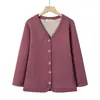 Roupas Quentes Acolchoadas de Algodão para Pessoas de Meia-Idade e Idosos, Roupas para Idosos, Jaquetas Cardigan para Avós, Roupas Íntimas Espessas de Veludo Femininas para Outono e Inverno