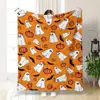 Ventas Directas de Fábrica Transfronterizas Venta al por Mayor Manta de Franela de Calabaza Fantasma de Halloween Manta Impresión Digital 3D