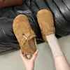 Diseño de hebilla de cinturón retro, zapatos de mujer estilo Birkenstock que aumentan la altura, nueva colección otoño 2026, popular estilo slip-on, zapatos casuales de suela gruesa