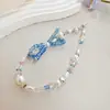Estilo Dulce y Juvenil Cadena para Teléfono Móvil, Correa para Cámara, Cadena Antiperdida para Auriculares con Cuentas de Arroz, Lazo, Perla de Cristal