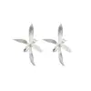 Pendientes de Flor de Orquídea Blanca de Moda Tridimensionales para Mujer, Pendientes de Botón Únicos y Creativos de Celebridad de Internet, Pendientes de Diseño de Nicho Estilo Ins