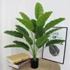 Flores Artificiales para Decoración de Sala de Estar, Plantas Verdes Falsas de Pie para Dormitorio, Macetas de Flores Falsas, Artículos Decorativos, Hojas de Monstera para Decoración de Interiores