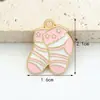 Colgantes de Joyería Esmaltada de Aleación Lindos Dibujos Animados Ropa de Bebé Biberón Pie de Bebé Accesorios para Pulsera Collar Colgante