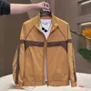 Primavera Otoño Invierno Nuevo Patchwork Bloque de Color Moda Versátil Chaqueta para Hombre Marca de Tendencia Fresca Casual Cuello Alto Chaqueta de Trabajo
