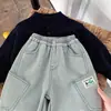 Pantalones para Niños Pantalones de Trabajo para Niños Engrosados con Terciopelo Grueso Ropa de Otoño e Invierno para Bebés Pantalones Casuales de Terciopelo de Una Pieza Nuevo Estilo Invierno 2026