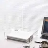 Suporte de Mesa para Armazenamento de Arquivos Estante de Escritório Transparente Suporte de Armazenamento Caixa com Gaveta de Acrílico Caixa Organizadora de Documentos