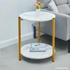 Mesa de Centro Redonda Pequena Moderna Apartamento Pequeno Casa de Aluguel Mesa Lateral Simples para Sofá Sala de Estar Estante de Chão Armazenamento Luxo Leve