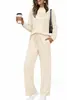 Comercio exterior europeo y americano, ropa de mujer transfronteriza, bestseller de Amazon, primavera y otoño, cuello semi-alto, conjunto de pantalones casuales de manga larga con raya en el pecho
