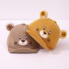 Gorra de béisbol con borde suave para bebé de 0 a 3 años con dibujos de oso para otoño e invierno, gorra con tapa cálida para niños