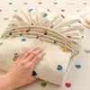 Lençol de baixo com elástico de algodão puro, tipo gaze plissada, qualidade para mães e bebês, capa de cama dupla camada em gaze com desenho, capa protetora antiderrapante para colchão Simmons 4