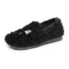 Zapatos de algodón para mujer, con forro polar añadido y engrosados, zapatos peludos, casuales, cómodos, antideslizantes, de punta cerrada, suela suave, resistentes al desgaste, ligeros, versátiles, zapatos de moda para mujer