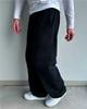 Calça Esportiva Casual Casual Elástico na Cintura Zíper Solta Cor Lisa Tendência de Rua Europeia e Americana Retro Y2K Hip-Hop
