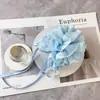 Estilo Francês Suave Cordão Anel de Cabelo Flor Grande para Cabeça Bola na Cabeça Corda para Rabo de Cavalo Renda Renda Corda de Cabelo Intestino Grosso Tendão de Borracha